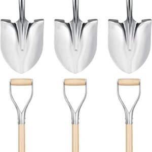 33127  Polished Chrome Ceremonial Shovel with Steel/Wood D-Handle Perfect for Groundbreaking Ceremonies, 44.5-Inch, 6-Pack