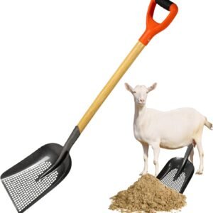 Sifting Scoop Shovel Steel Sand Sifter Treasure Shovel Digger Sifter for Farm Chicken Coop Goat Stall Sand Poop Cleaning, and Beach Digging Fun