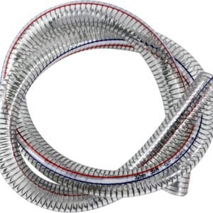 3/4"ID x 1"OD Steel Wire Suction Vinyl PVC Flexible Tubing, High Pressure Heavy Duty UV Chemical Resistant Clear Thick Suction Tube Hose, 10 FT
