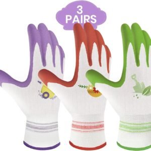 Women's Breathable Rubber Coated Gardening Gloves - 2 Pairs, Non-slip Grip Outdoor Protection, Medium Size