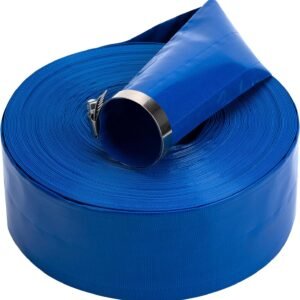 2 in x 100 ft Pool Backwash Hose Heavy Duty Drain Discharge Double PVC Lay flat General Purpose Vinyl Hose, Burst Resistant for Water Transfer Sump Pump Pool Filter (2in 100ft fiber reinforced hose)